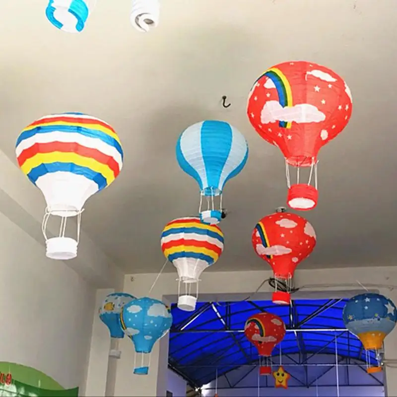 12 Hanging Wedding Rainbow Lanterns Party Mall Bar Ceiling