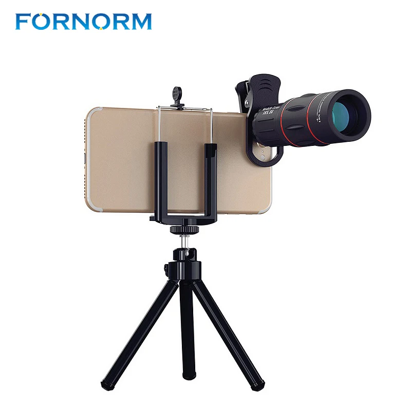 FORNORM 18X Mobile Phone Telescope Lens Tripod Optical