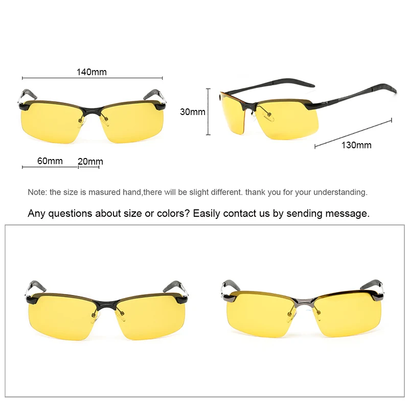 YOJBO, мужские солнцезащитные очки для ночного вождения, поляризационные, для ночного видения, мужские очки, новинка, модные, классические, дизайнерские, брендовые, желтые, с антибликовым покрытием