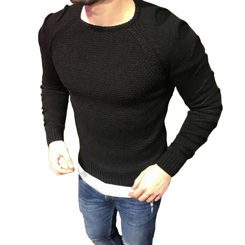 

Sweater Men Autumn Winter Casual Long Sleeve Knitted Pullover Men O-Neck Solid Mens Sweaters 2018 Brand New Sueter Hombre S-XXL