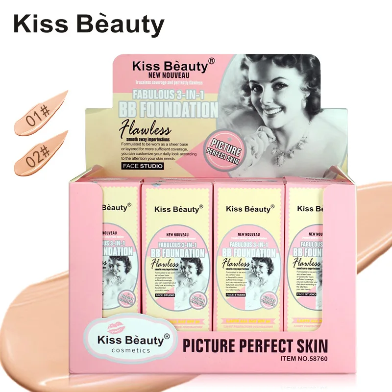 Yerçekimi yolcu kanama  Kiss beauty face makeup Nutritious liquid foundation 60g waterproof long  lasting nude makeup base concealer bb cream KB017 - AliExpress Beauty &  Health