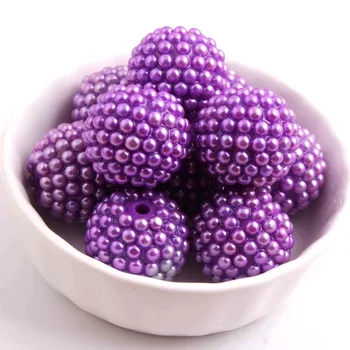 

Kwoi vita 16mm/20mm/12mm to 26mm dark purple Color Chunky Imitation pearl Rhinestone Ball Beads for kids beaded Jewelry