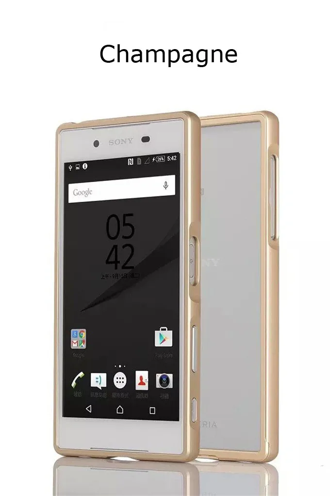 Для sony Xperia Z5 Compact чехол-бампер двойной гибридный тонкий пуш-ап металлический алюминиевый каркас крышка Fundas для sony Z5 Mini E5803 E5823 - Цвет: Champagne