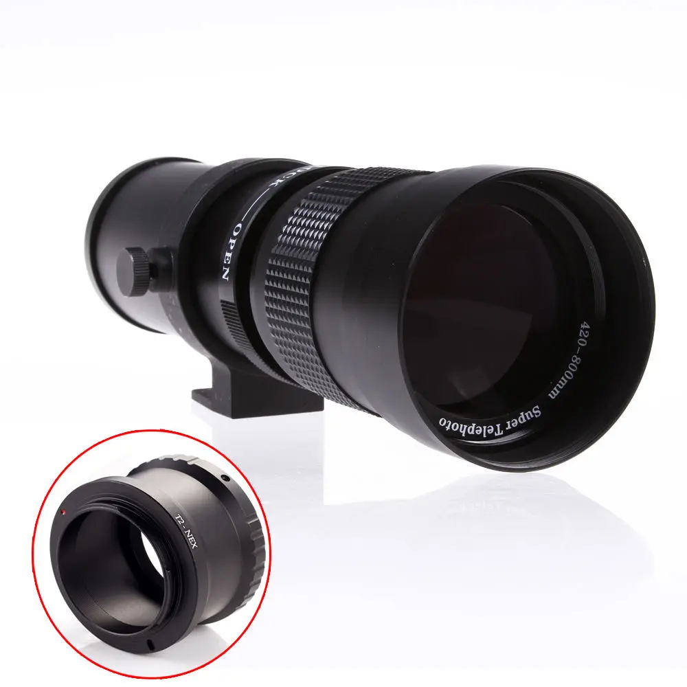 Телеобъектив с зумом 420 800 мм F/8 3 16 + T адаптер T2 для камеры Sony E Mount NEX 5 6 7 A7S Camera