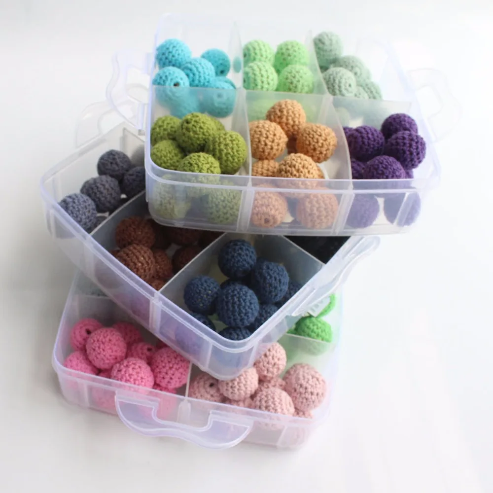 

New Design Wooden Diy Set High Quality 180 Colored Crochet Beads For baby Diy Handmade Necklace Decoration jewelry Findings
