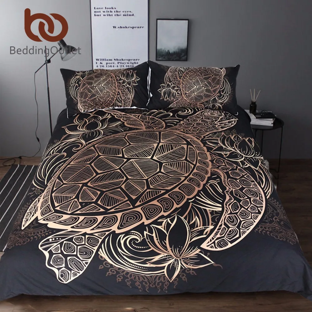 BeddingOutlet السلاحف طقم سرير لحاف الحيوان الذهبي السلحفاة طقم ملاءة سرير الملك أحجام الزهور اللوتس المنزل المنسوجات 3 قطعة الفاخرة BeddingOutlet السلاحف طقم سرير لحاف الحيوان الذهبي السلحفاة طقم ملاءة سرير الملك أحجام الزهور اللوتس المنزل المنسوجات 3 قطعة الفاخرة