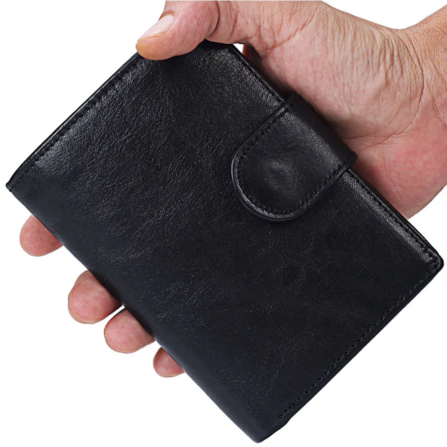 

Retro Wallet Men Genuine Leather Men's Coin Purse Large Capacity Credit ID Card Holders Luxury Design Business Short Wallets