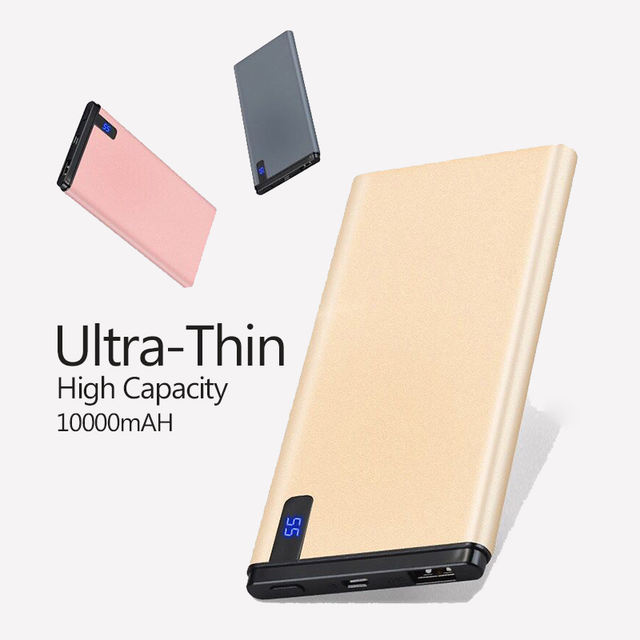 Ultra-Thin 10000 mAh Fast Charger USB Power Bank