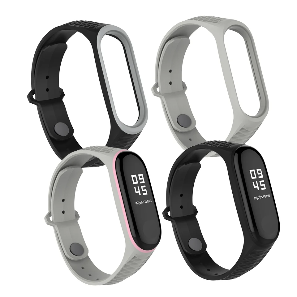 Mi jobs mi Band 3 ремешок для mi band 4 ремешок спортивный силиконовый браслет на запястье для Xiaomi mi Band 3 4 аксессуары браслет