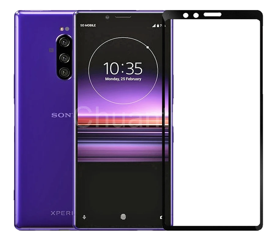 Защитное стекло для Sony Xperia 1 закаленное 9H премиум класса полное покрытие экрана
