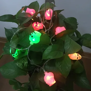 

HANMIAO 10PCS/lot Halloween Skull Garland for Decor outdoor Fairy Lights Color Changeable Automatically LED Lights Decoration 47
