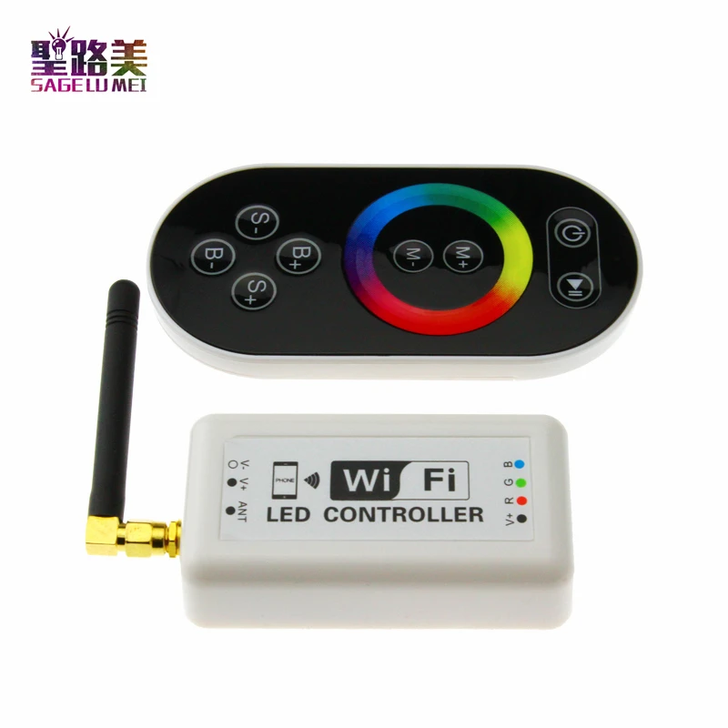 

Free shipping 16 millions color RGB WIFI LED controller with remote,Group or timing control magic color rgb controler wifi 370