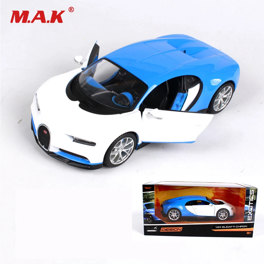 MAISTO 1//24 scale Bugatti Chiron Alloy Diecast voiture de course Véhicules Bleu Blanc