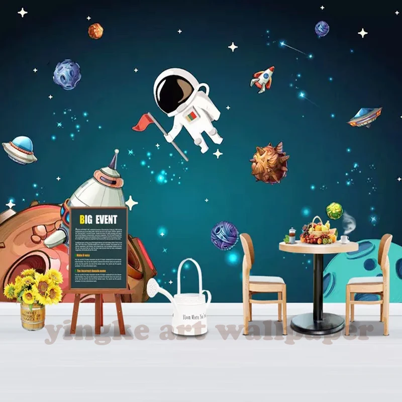 Пользовательские 3d детские обои ручная роспись Космос для детской комнаты фон