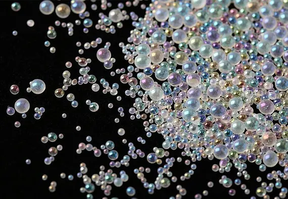 200 gram bulk Iridescent Water Bubble Bead Assortment | Magical Water Droplets | Fake Water Drops | AB Micro Bead | Water Effect