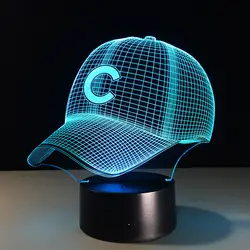 Бейсбол команда C Кепки 3D свет хип-хоп шляпа ночник светодиодный стол настольные лампы для детей спать света для спорта вентилятор best