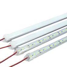 10 шт. 50 см 5630 5730 белый dc12v LED жесткий бар пропилен-каучука прокладки с U алюминиевый профиль крышка канала корпус шкафа лампа для кухни