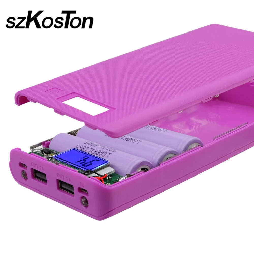DIY 8x18650 Portable Battery Power Bank Shell Box LCD Display Dual USB