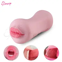 Самолет чашки 3D реалистичные влагалище Глубокая глотка секс-игрушка для мастурбации для Для мужчин мягкие силиконовые рот мастурбатор