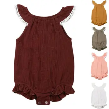 

Cotton100% Newborn Infant Girls Ruffle Romper Playsuit Jumpsuit Toddler Baby Girl Kids Rompers Summer Sunsuit Clothes Outfits