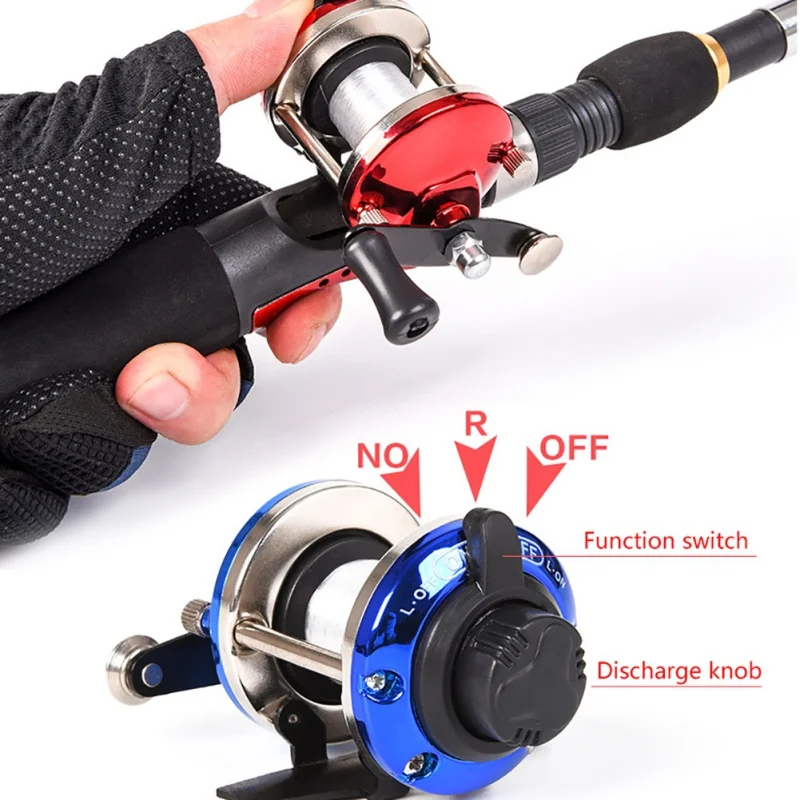 Barco de Pesca Roda de Metal Carretel de Arremesso Bobina do Rolo com 50 Mini Inverno Isca Fundição M e 164.04ft Linha Fio 7 High Quality Esporte e Lazer