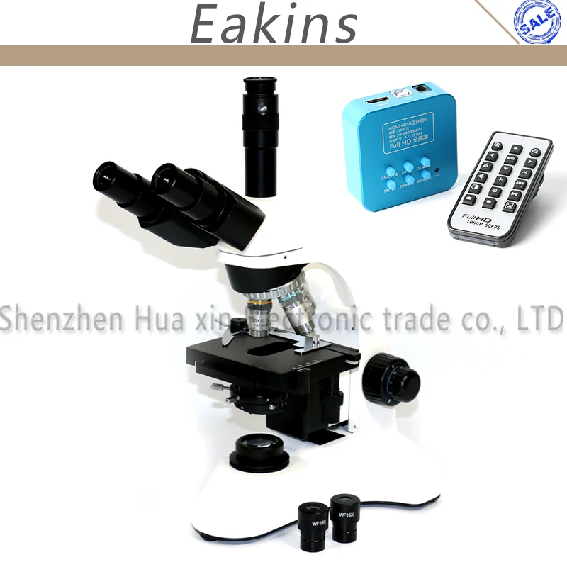

40-1600X Professional Trinocular Biological Microscope Medical microscope+16MP Full HD 1080P 60FPS HDMI USB Microscope Camera