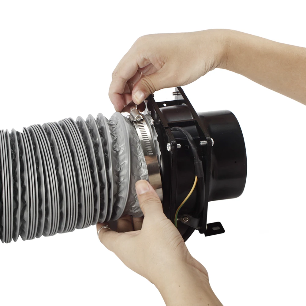 4/6inch Meatal Exhaust Inline Duct Fan Ventilation Fan for Greenhouse Grow Tents with Carbon Filters Air Exhaust Fan  Aluminum