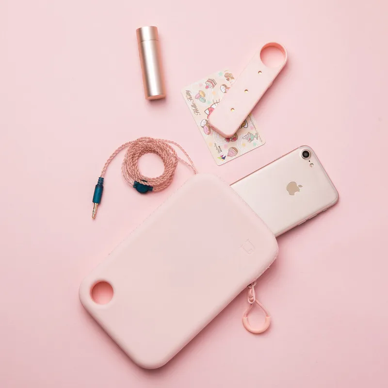 

Leisure Silicone Phone Square Bag Beauty Makeup Case Coin purse Travel Earphone Charging Treasure Organizer Accessories Supplies