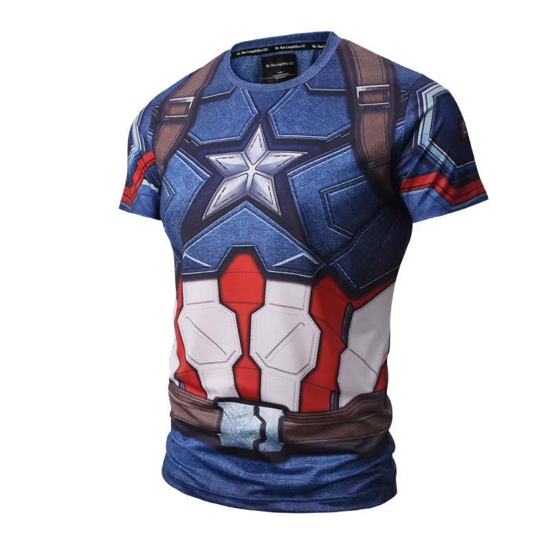 

Hot Shield Captain America Age Of Ultron Avenger 3D Print T-shirt Sexy Tights Short Shirts Summer Homme Uniform Tops Marvel 3XL