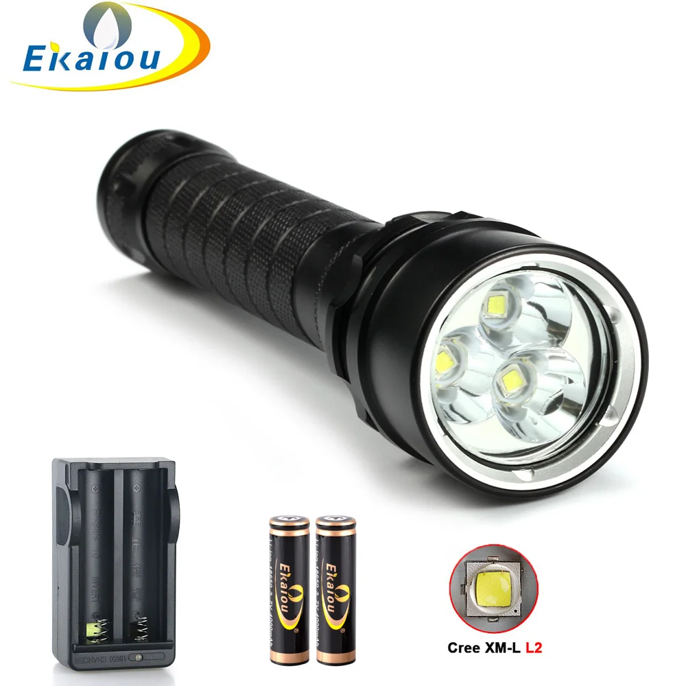 high quality Waterproof 8000 Lumens led Diving Flashlight Torch Diving
