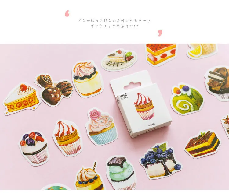 Sweet Cakes seal Label Stickers set Decorative Stationery Stickers Scrapbooking DIY Diary Album Stick Label