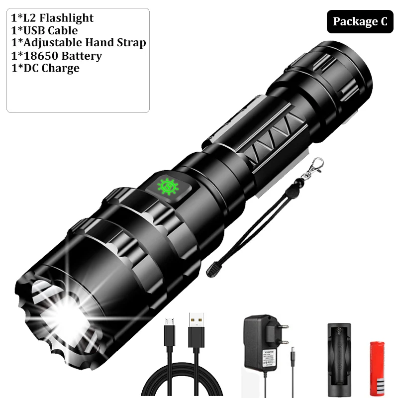 Ультра яркий светодиодный тактический светильник-вспышка ультра яркий USB Перезаряжаемый водонепроницаемый Скаут светильник фонарь охотничий светильник 5 режимов 1*18650 - Испускаемый цвет: Package C