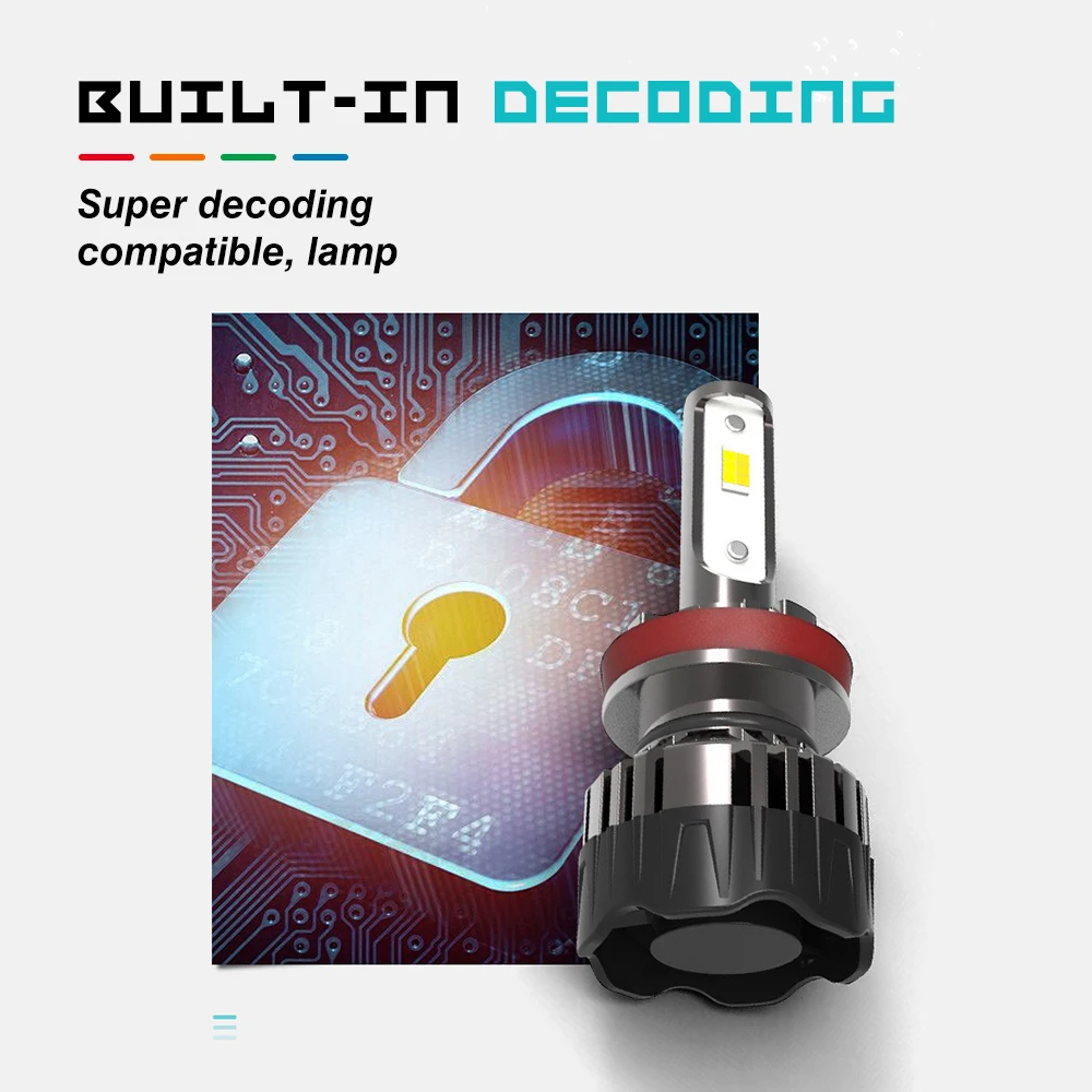 Modifygt 3 Изменение цвета 5 режимов H4 led H7 H8/H9/H11 9005/HB3 9006/HB4 фара 3000K 4300K 6000K 8000Lm 50 Вт 12В