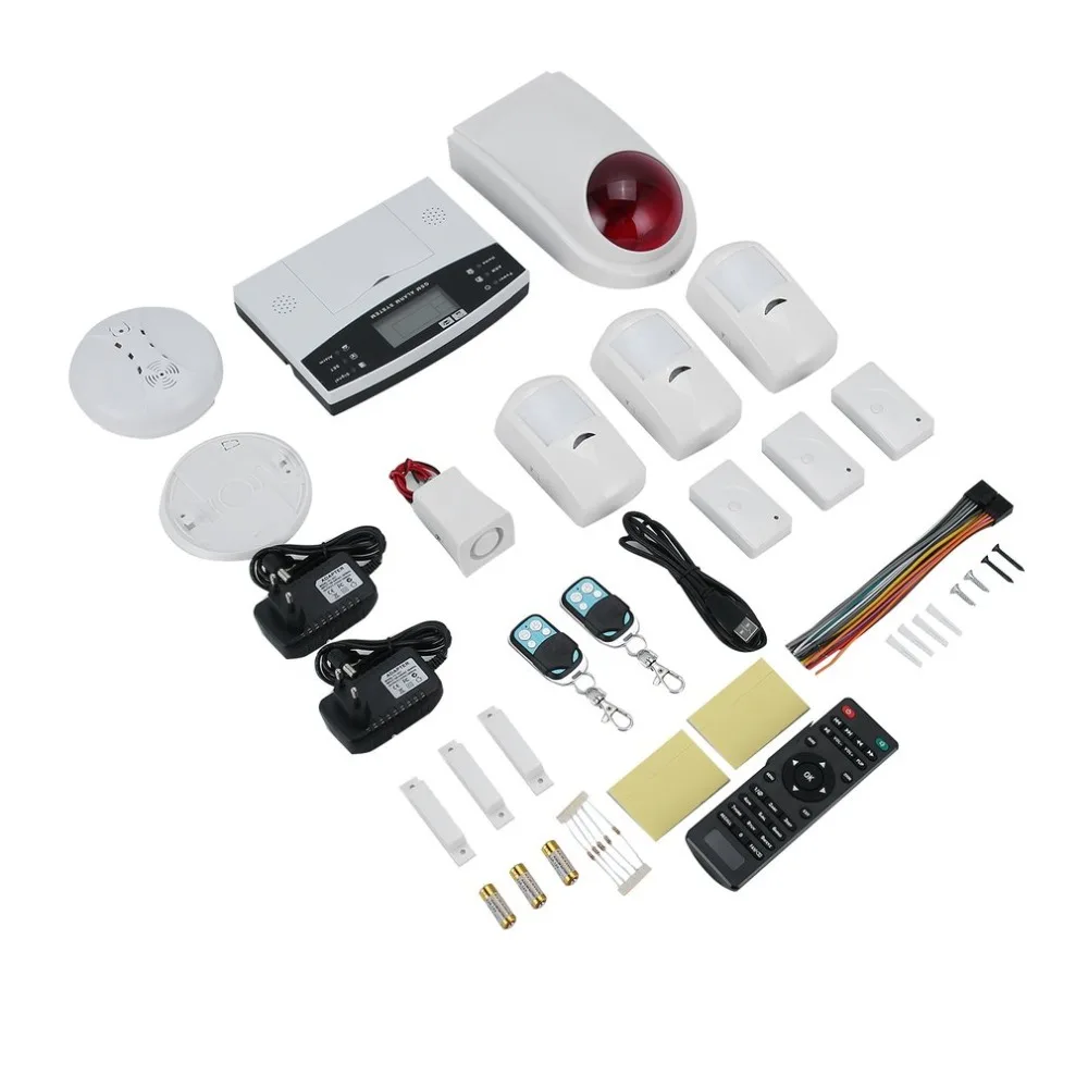 

Wireless GSM Home Security Burglar LED Household Alarm System Kits Autodial Remote Control Auto Sensor Motion Detector