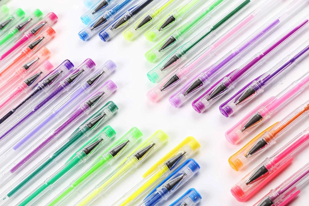 100/120 шт набор гелевых ручек для заправки зажигалок металлических пастельных неоновый блеск эскиз цветная ручка для рисования школьные канцелярские маркер для детей Подарки