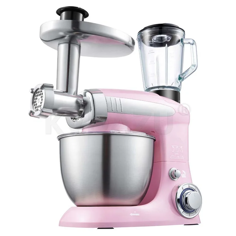 Pink Миксер для теста и хлеба, Миксер для яиц, блендер для кухни, машина для перемешивания теста, мясорубка, соковыжималка для фруктов, тортов, сливок - Цвет: Pink