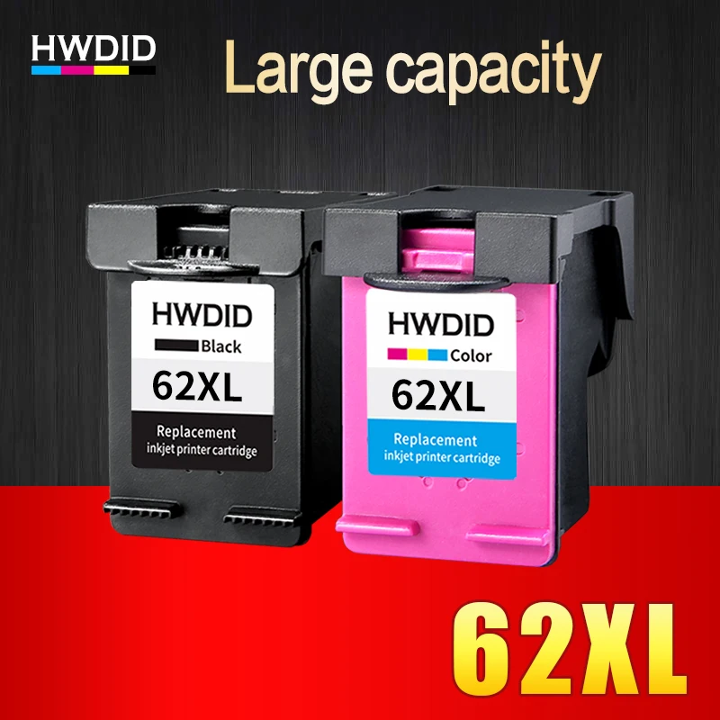 2Pack 62XL cartridge replace for HP 62 XL Ink Cartridge Compatible for HP Envy 5640 OfficeJet