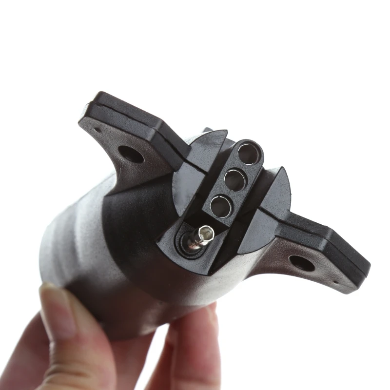 

7 Way Round to 4 Pin Flat Blade Trailer Connector Plug Light Adapter RV Boat