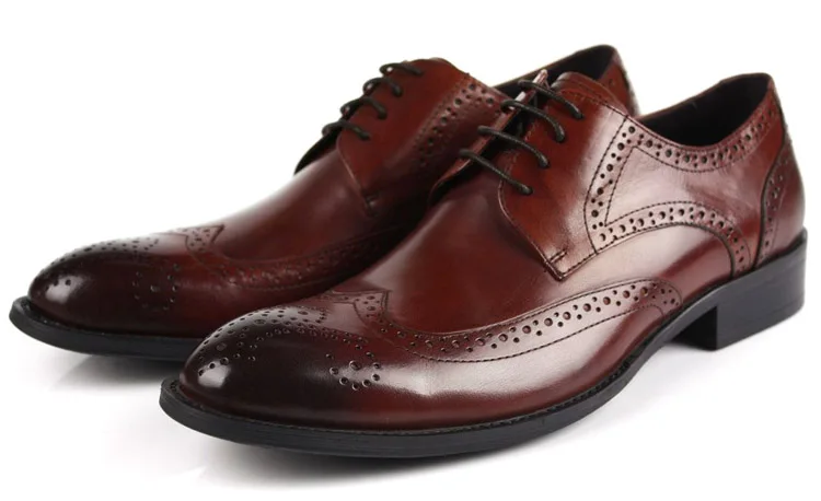 Для мужчин из натуральной кожи в британском стиле Представительская обувь дышащая перфорацией Свадебная вечеринка Бизнес обувь