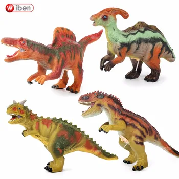 

Jurassic Big Dinosaur toy Carnotaurus Parasaurolophus Allosaurus Spinosaurus Soft Plastic Toy Figures Animal Model Christmas Gif