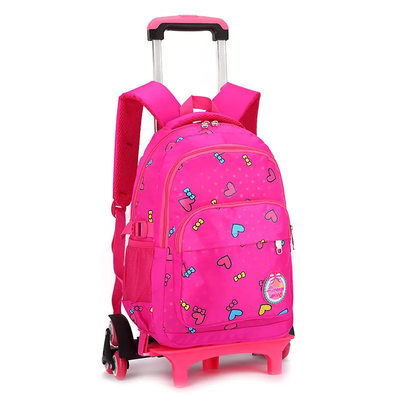 Brand Kids Travel Trolley Backpack On wheels Girl's Trolley School bags