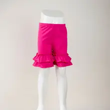 Новое поступление сплошной цвет лето детская одежда рюшами шорты