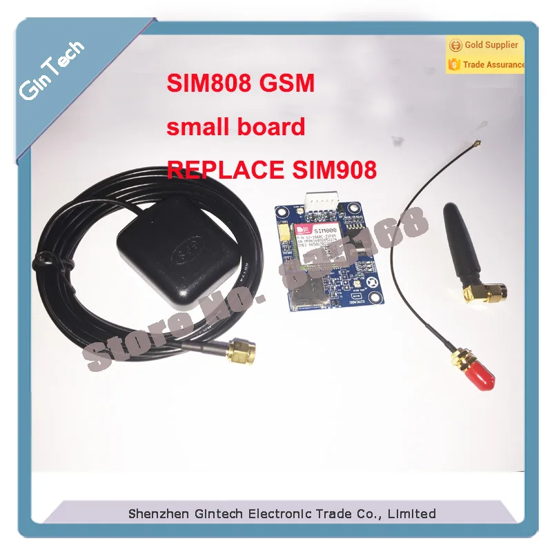 

1 set SIM808 REPLACE SIM908 SMS module MINI GSM development board for Arduino Quad-Band GSM GPRS GPS With Antenna IPX SMA