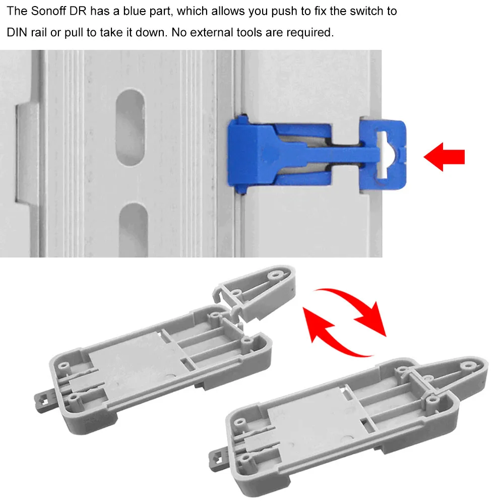 Sonoff dr Din Rail Tray ITEAD Регулируемый монтажный Чехол-держатель, устанавливаемый на комплект направляющей дорожки для выключателя Sonoff