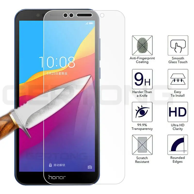 Закаленное стекло твердостью 9H для Huawei Y5 Y6 Y7 Prime 2018 закаленное Honor 7A 7C Pro защитная