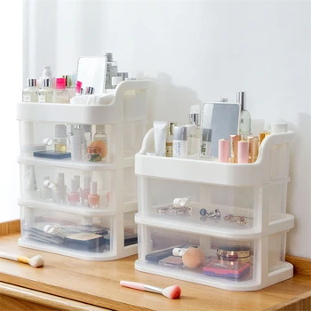 

Best Selling Large Desktop Clear Plastic Drawers Casket Big Plastic Storage Makeup Cosmetic Organizer For Decorations