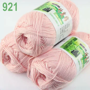 

Lot of 3 Skeins Super Soft Natural Bamboo Cotton Knitting Yarn Baby pink 921