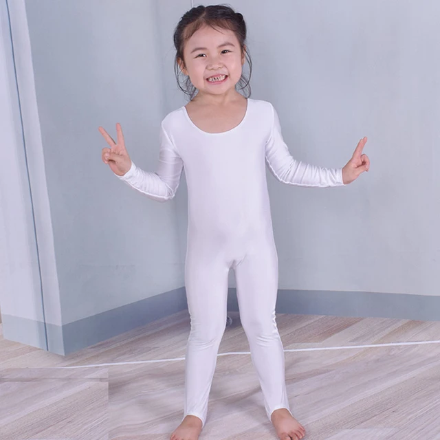 Child Tight Long Sleeve Full body Unitards Gymnastics Leotards Bodysuit