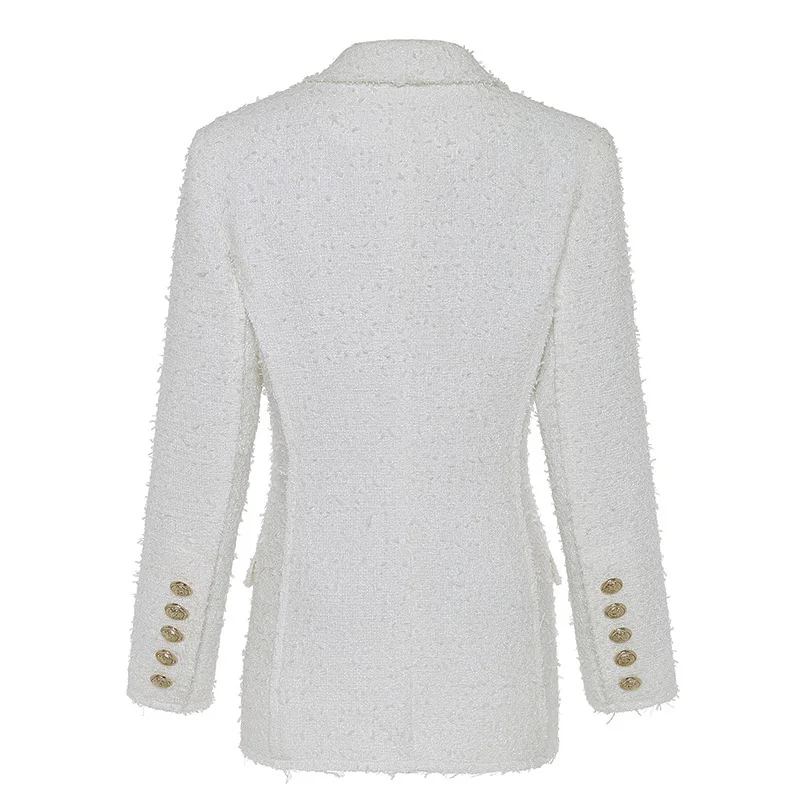 Blanc Décontracté Croisé Outwear Automne down De Turn Manteau Femelle Laine Double Femmes Veste Coton Col White 2019 Blazer Hiver FW7a04SrF