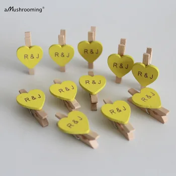 

Wood Hearts pegs Personalized Initials, Set Of 100,Custom Initials,Wedding favor tags,Rustic Wooden Hearts,Reception,Table Decor